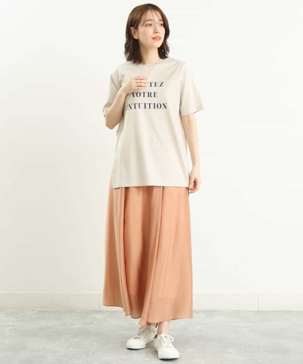 FOKGP06085 MK MICHEL KLEIN(MK ミッシェルクラン) ロゴTシャツ/洗える ベージュ