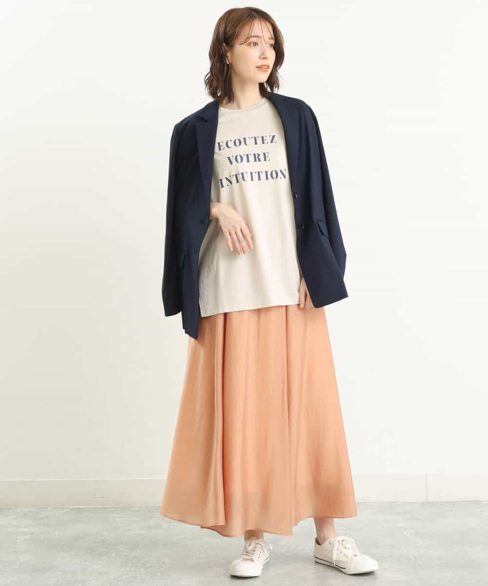 FOKGP06085 MK MICHEL KLEIN(MK ミッシェルクラン) ロゴTシャツ/洗える ベージュ