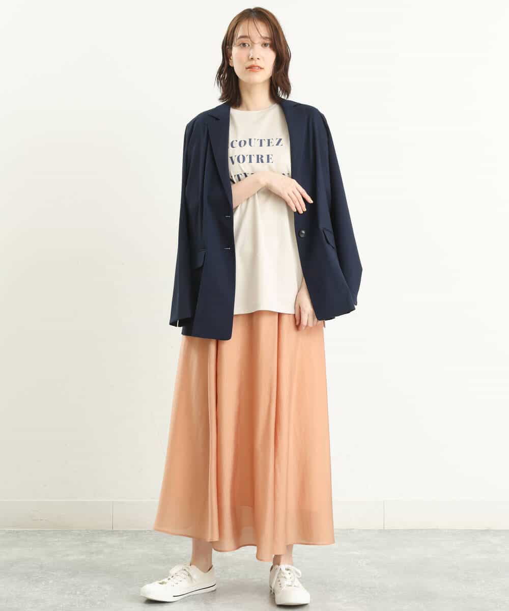 FOKGP06085 MK MICHEL KLEIN(MK ミッシェルクラン) ロゴTシャツ/洗える ベージュ
