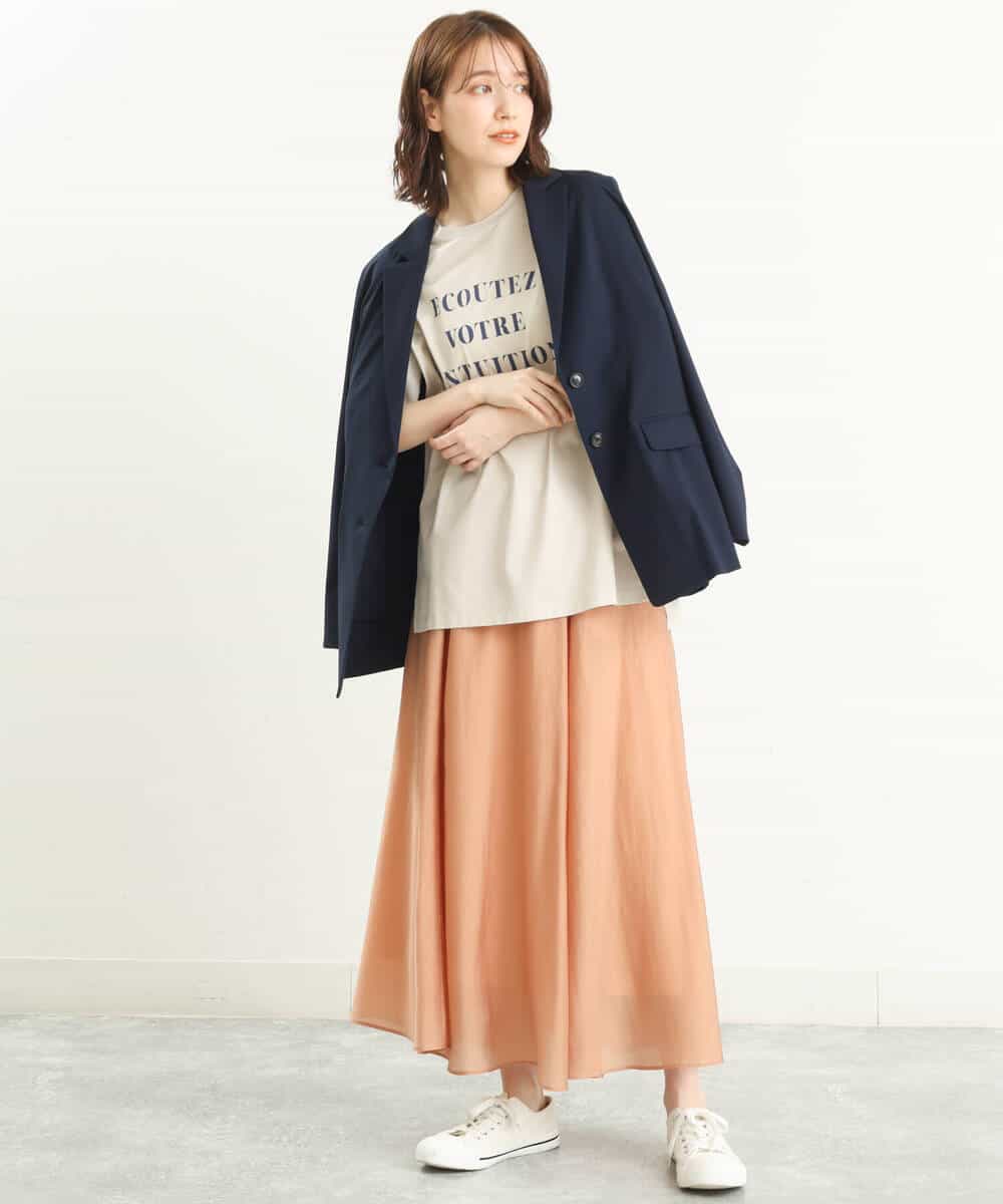 FOKGP06085 MK MICHEL KLEIN(MK ミッシェルクラン) ロゴTシャツ/洗える ベージュ