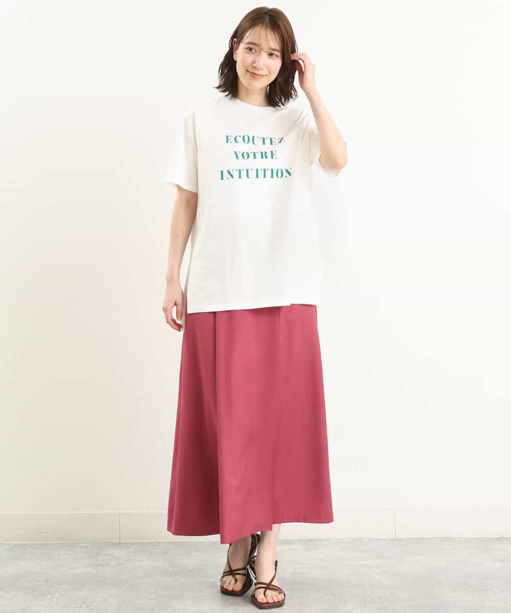 FOKGP06085 MK MICHEL KLEIN(MK ミッシェルクラン) ロゴTシャツ/洗える ベージュ
