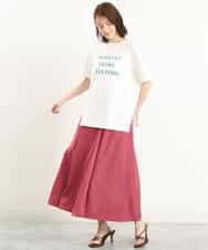 FOKGP06085 MK MICHEL KLEIN(MK ミッシェルクラン) ロゴTシャツ/洗える ベージュ