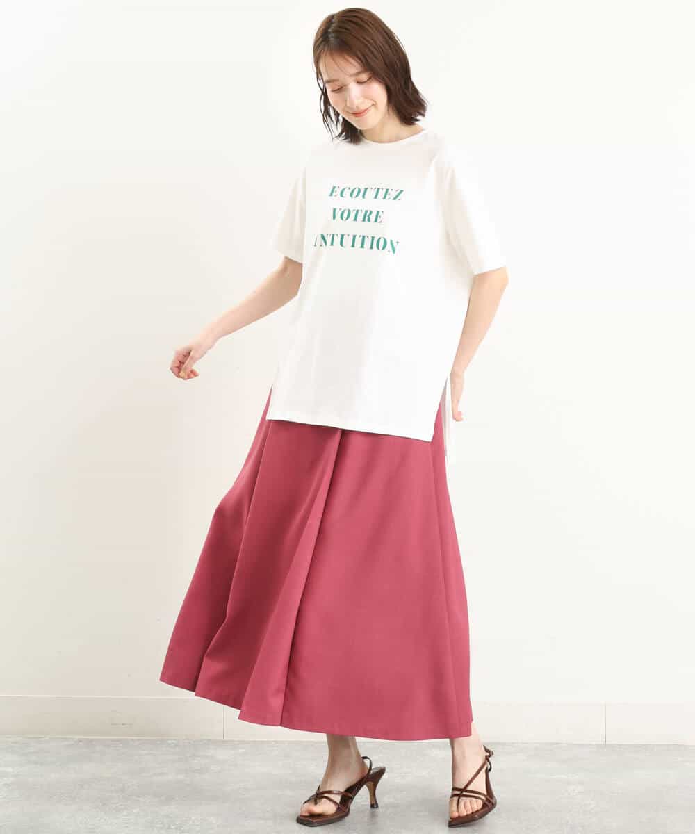 FOKGP06085 MK MICHEL KLEIN(MK ミッシェルクラン) ロゴTシャツ/洗える ベージュ