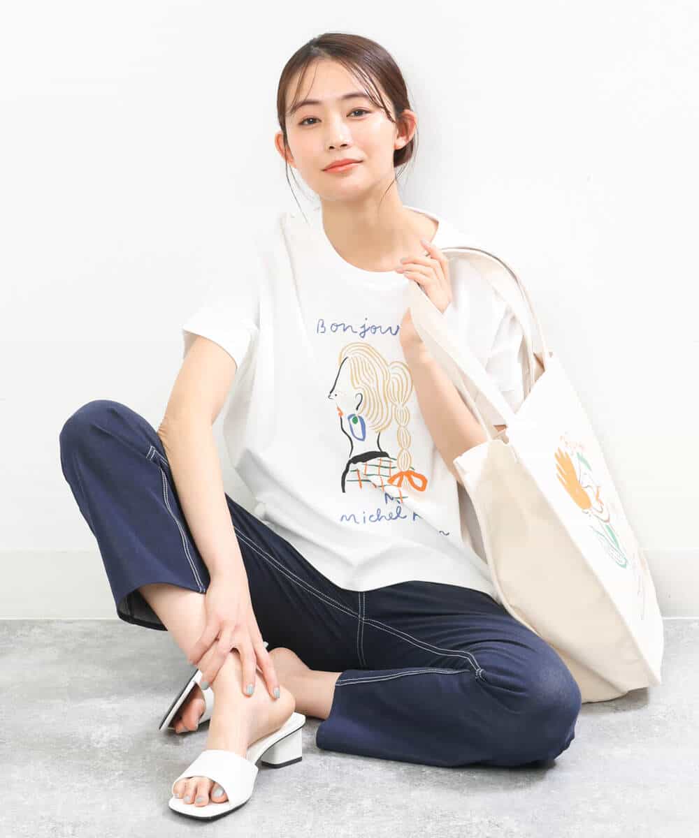 FOKGS05090 MK MICHEL KLEIN(MK ミッシェルクラン) 【Marie Assénat×MK MICHEL KLEIN】30周年記念コラボTシャツ ホワイト