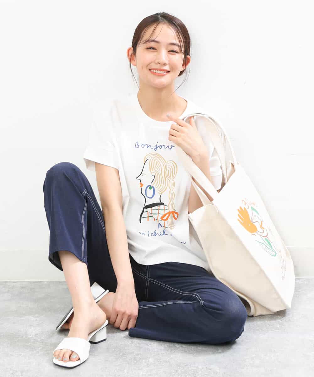 FOKGS05090 MK MICHEL KLEIN(MK ミッシェルクラン) 【Marie Assénat×MK MICHEL KLEIN】30周年記念コラボTシャツ ホワイト