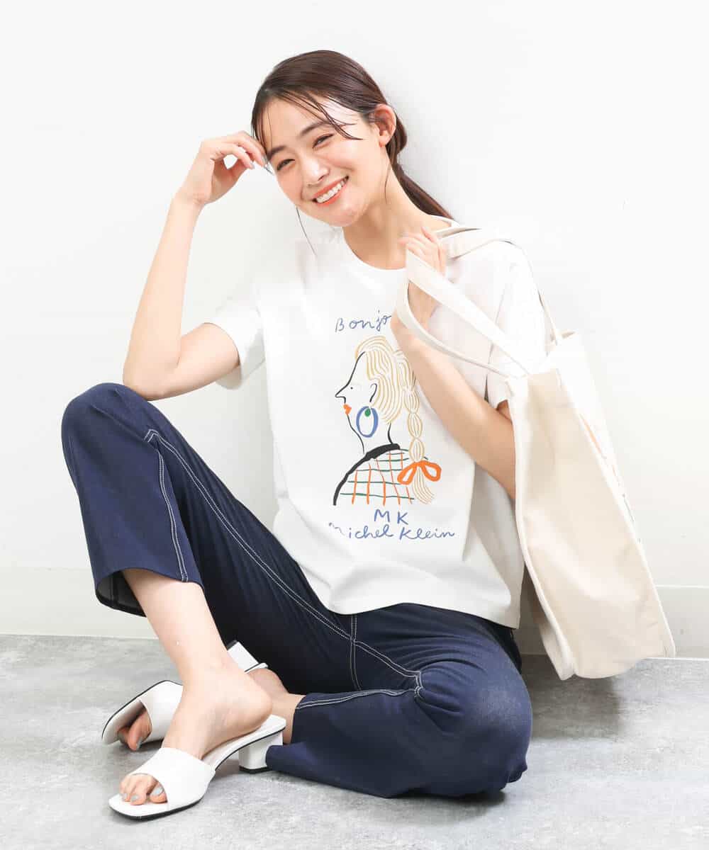 FOKGS05090 MK MICHEL KLEIN(MK ミッシェルクラン) 【Marie Assénat×MK MICHEL KLEIN】30周年記念コラボTシャツ ホワイト