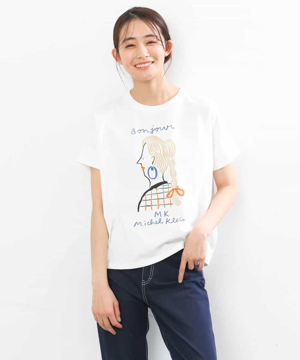 FOKGS05090 MK MICHEL KLEIN(MK ミッシェルクラン) 【Marie Assénat×MK MICHEL KLEIN】30周年記念コラボTシャツ ホワイト