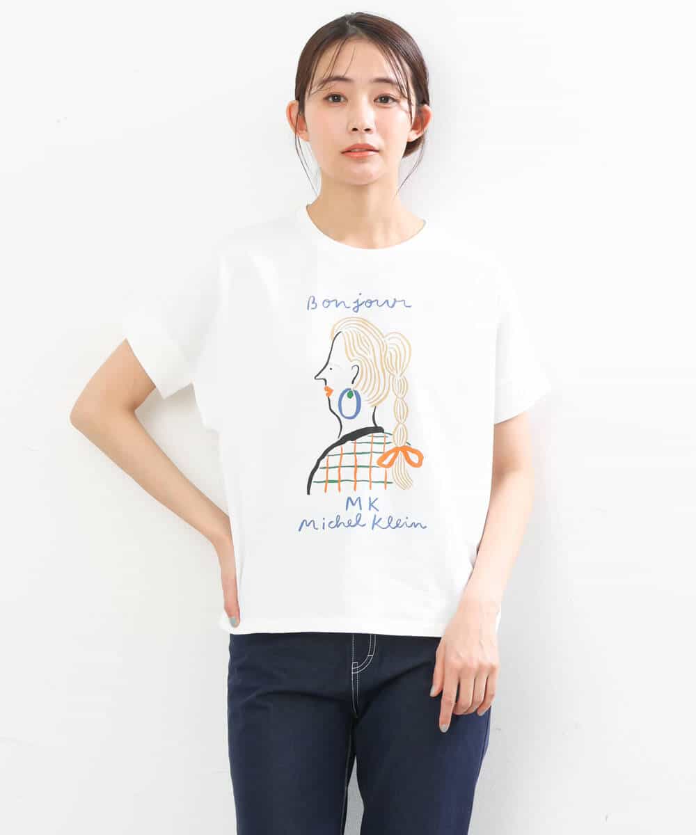FOKGS05090 MK MICHEL KLEIN(MK ミッシェルクラン) 【Marie Assénat×MK MICHEL KLEIN】30周年記念コラボTシャツ ホワイト