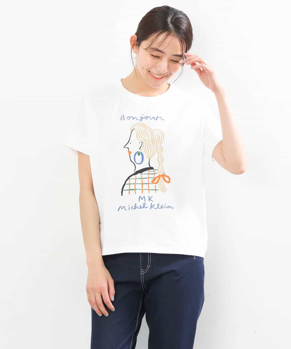 FOKGS05090 MK MICHEL KLEIN(MK ミッシェルクラン) 【Marie Assénat×MK MICHEL KLEIN】30周年記念コラボTシャツ ホワイト