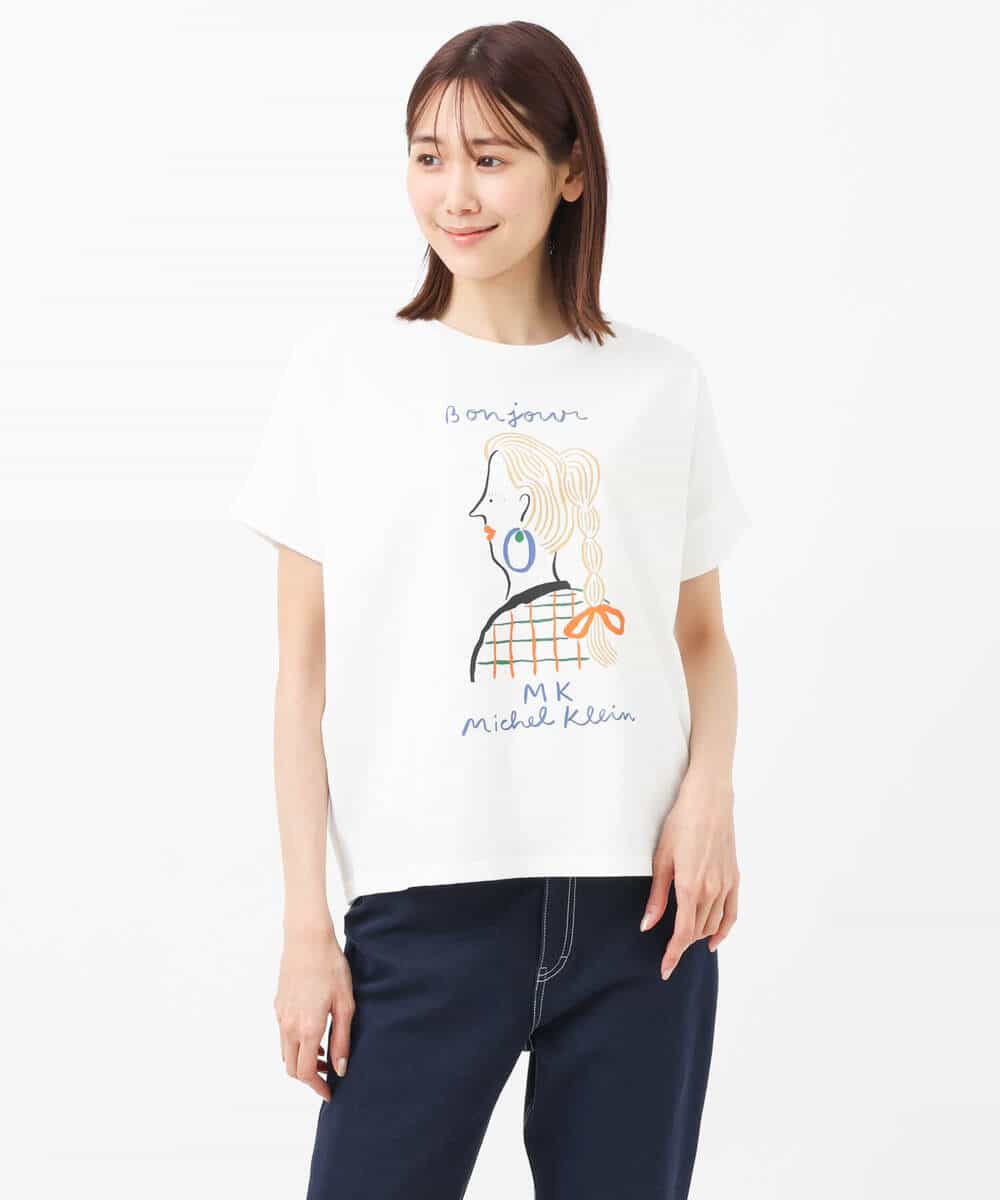 FOKGS05090 MK MICHEL KLEIN(MK ミッシェルクラン) 【Marie Assénat×MK MICHEL KLEIN】30周年記念コラボTシャツ ホワイト