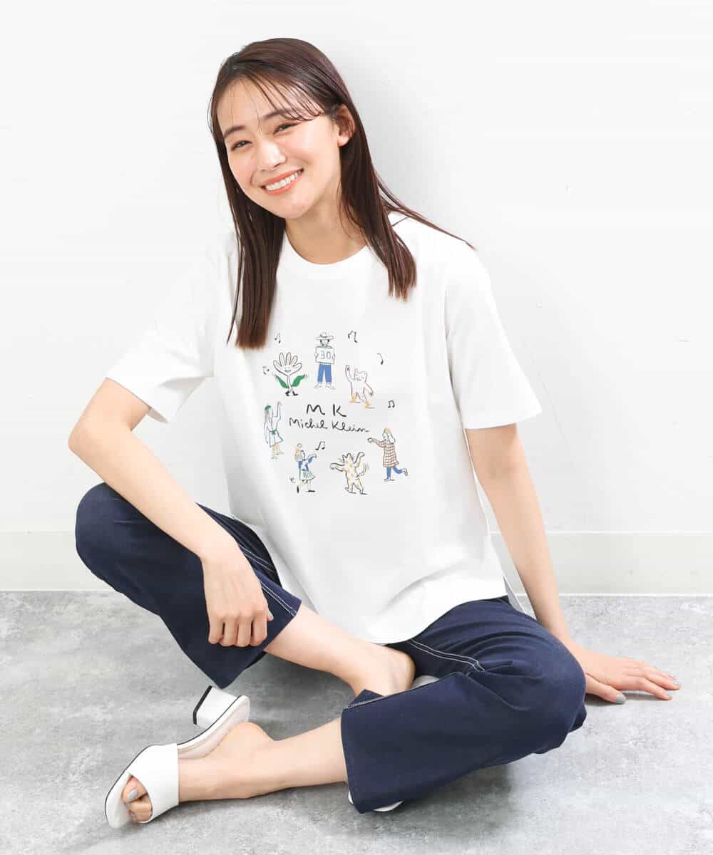 FOKGS06090 MK MICHEL KLEIN(MK ミッシェルクラン) 【Marie Assénat×MK MICHEL KLEIN】30周年記念コラボTシャツ ホワイト