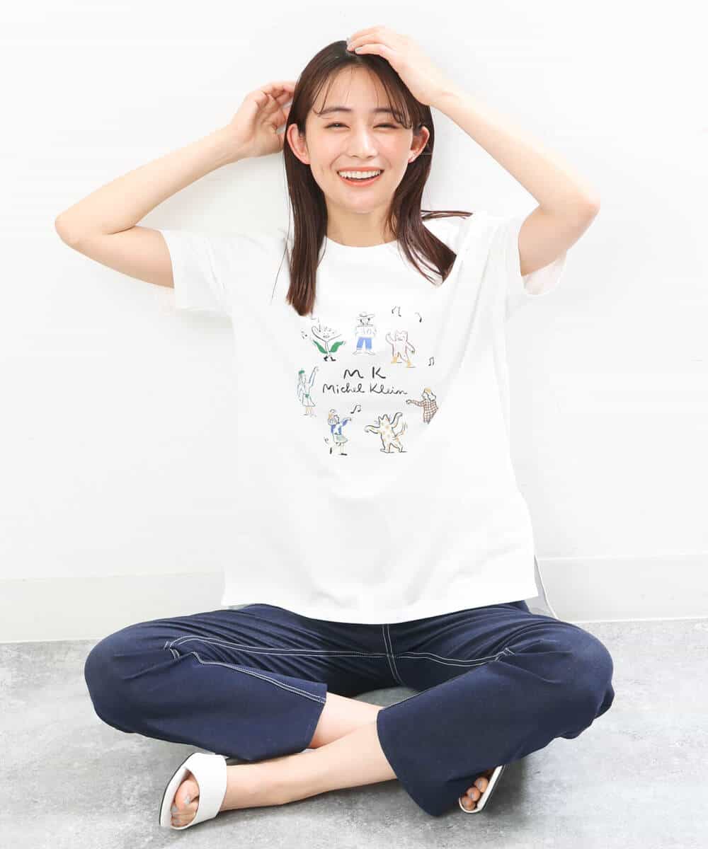 FOKGS06090 MK MICHEL KLEIN(MK ミッシェルクラン) 【Marie Assénat×MK MICHEL KLEIN】30周年記念コラボTシャツ ホワイト