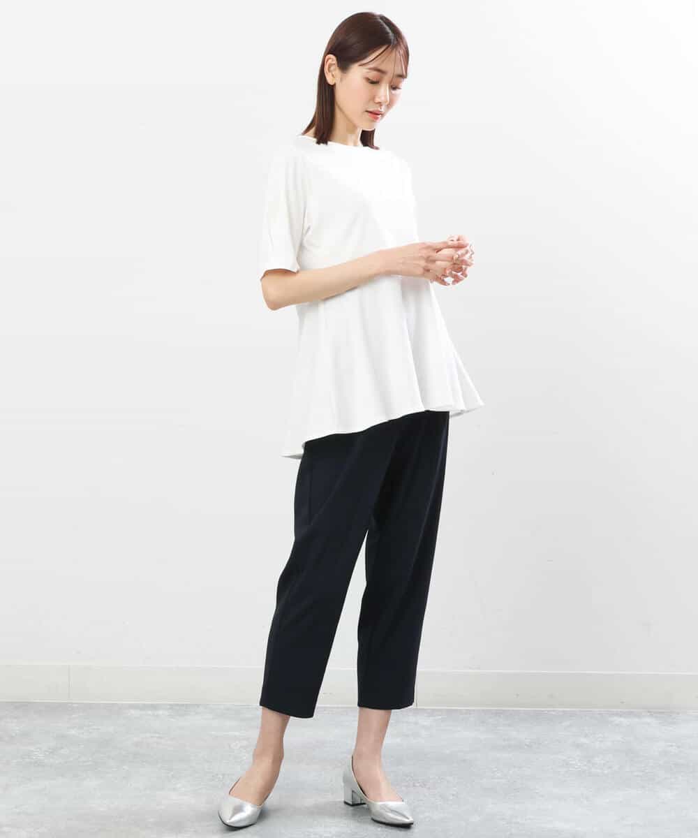 FOKGS07110 MK MICHEL KLEIN(MK ミッシェルクラン) ペプラムシルエットカットソー/洗える ブルー