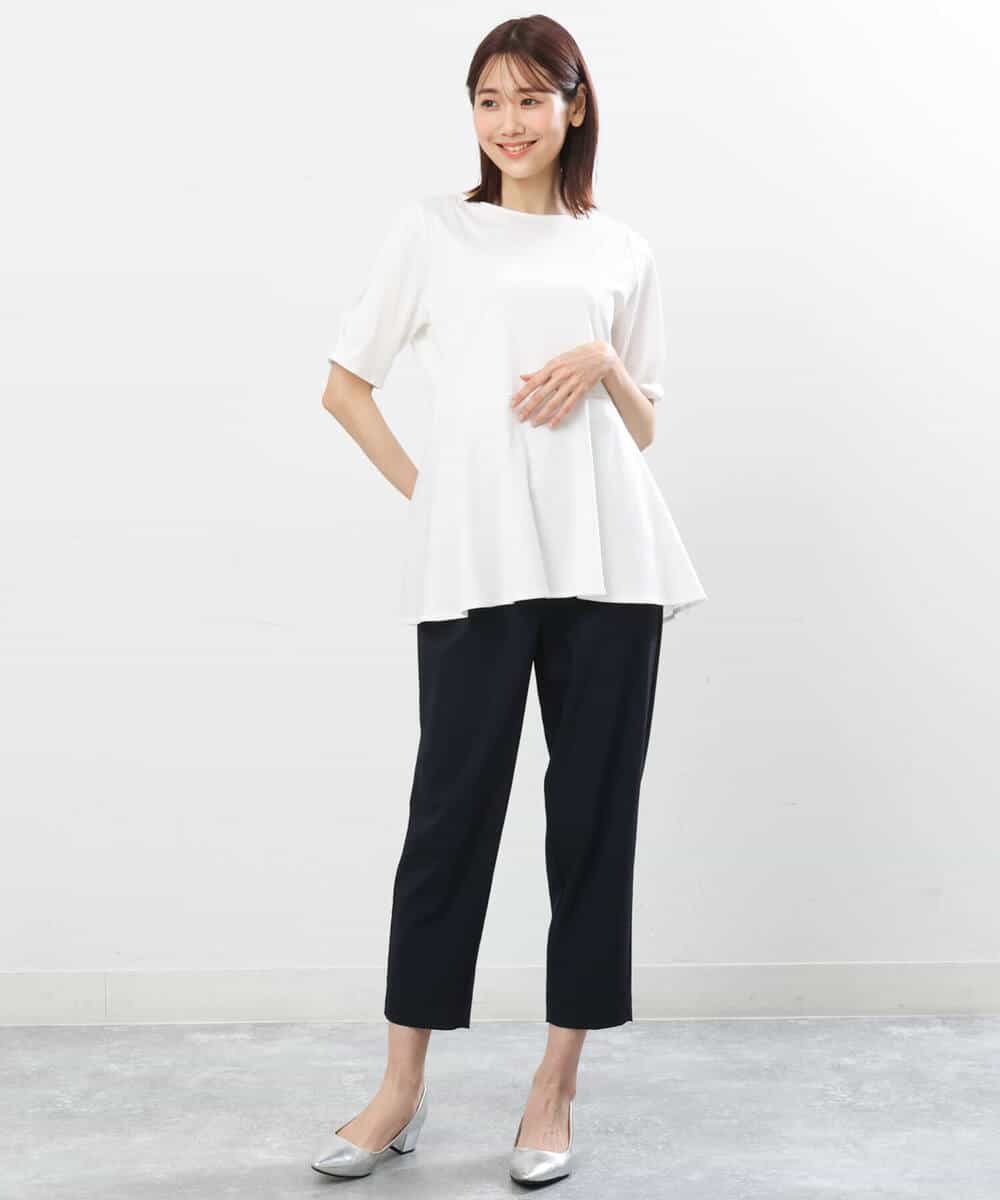 FOKGS07110 MK MICHEL KLEIN(MK ミッシェルクラン) ペプラムシルエットカットソー/洗える ブルー