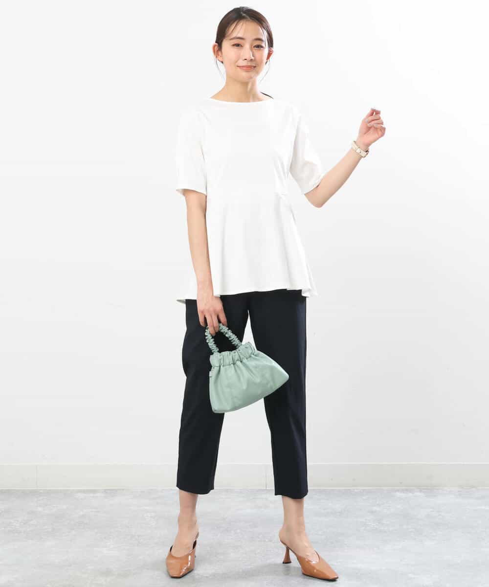 FOKGS07110 MK MICHEL KLEIN(MK ミッシェルクラン) ペプラムシルエットカットソー/洗える ブルー