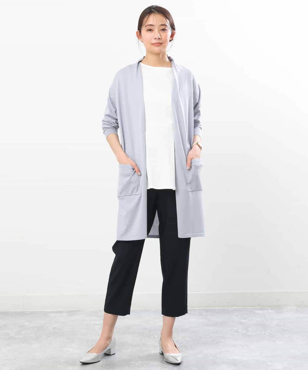 FOKGS07110 MK MICHEL KLEIN(MK ミッシェルクラン) ペプラムシルエットカットソー/洗える ブルー