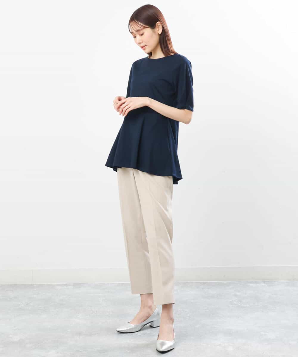 FOKGS07110 MK MICHEL KLEIN(MK ミッシェルクラン) ペプラムシルエットカットソー/洗える ブルー