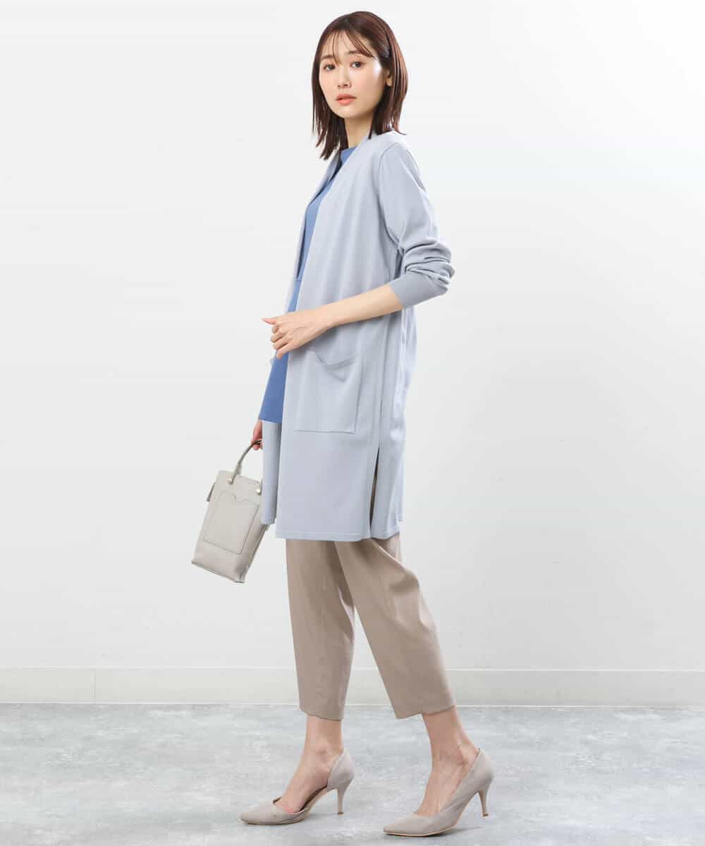 FOKGS07110 MK MICHEL KLEIN(MK ミッシェルクラン) ペプラムシルエットカットソー/洗える ブルー