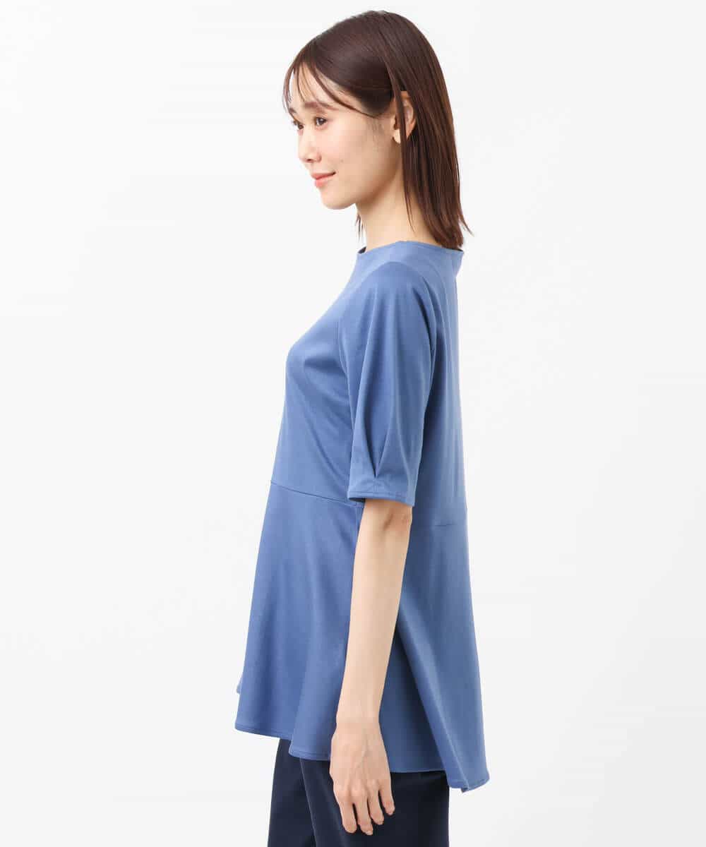 FOKGS07110 MK MICHEL KLEIN(MK ミッシェルクラン) ペプラムシルエットカットソー/洗える ブルー