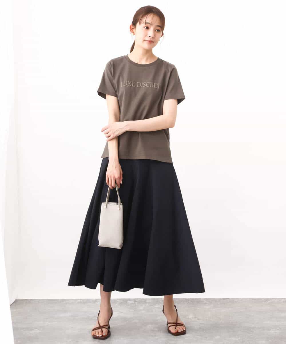 FOKGV61075 MK MICHEL KLEIN(MK ミッシェルクラン) [シンプル派に]発泡プリントロゴTシャツ/接触冷感/洗える ホワイト
