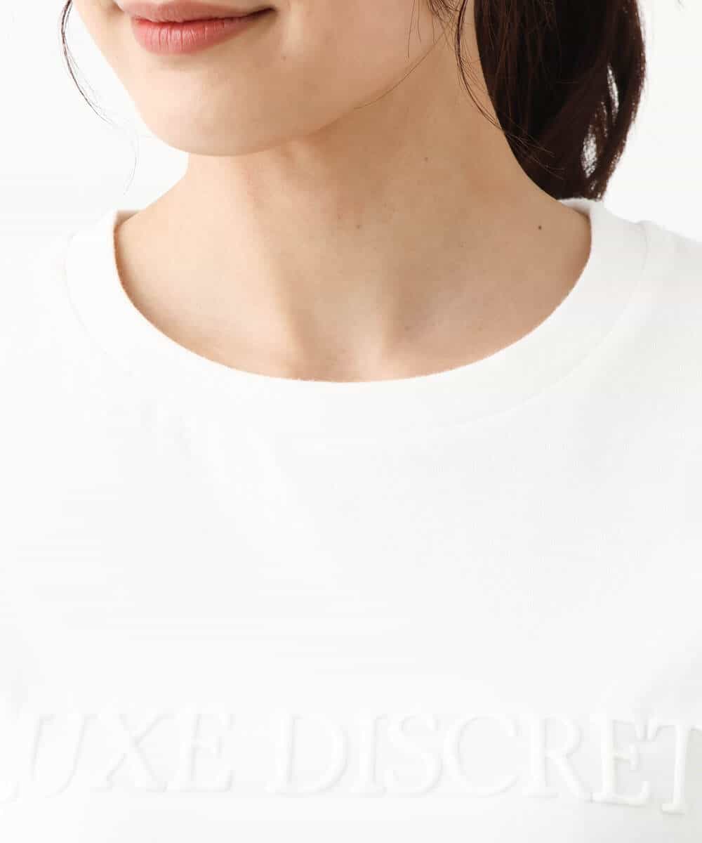 FOKGV61075 MK MICHEL KLEIN(MK ミッシェルクラン) [シンプル派に]発泡プリントロゴTシャツ/接触冷感/洗える ホワイト
