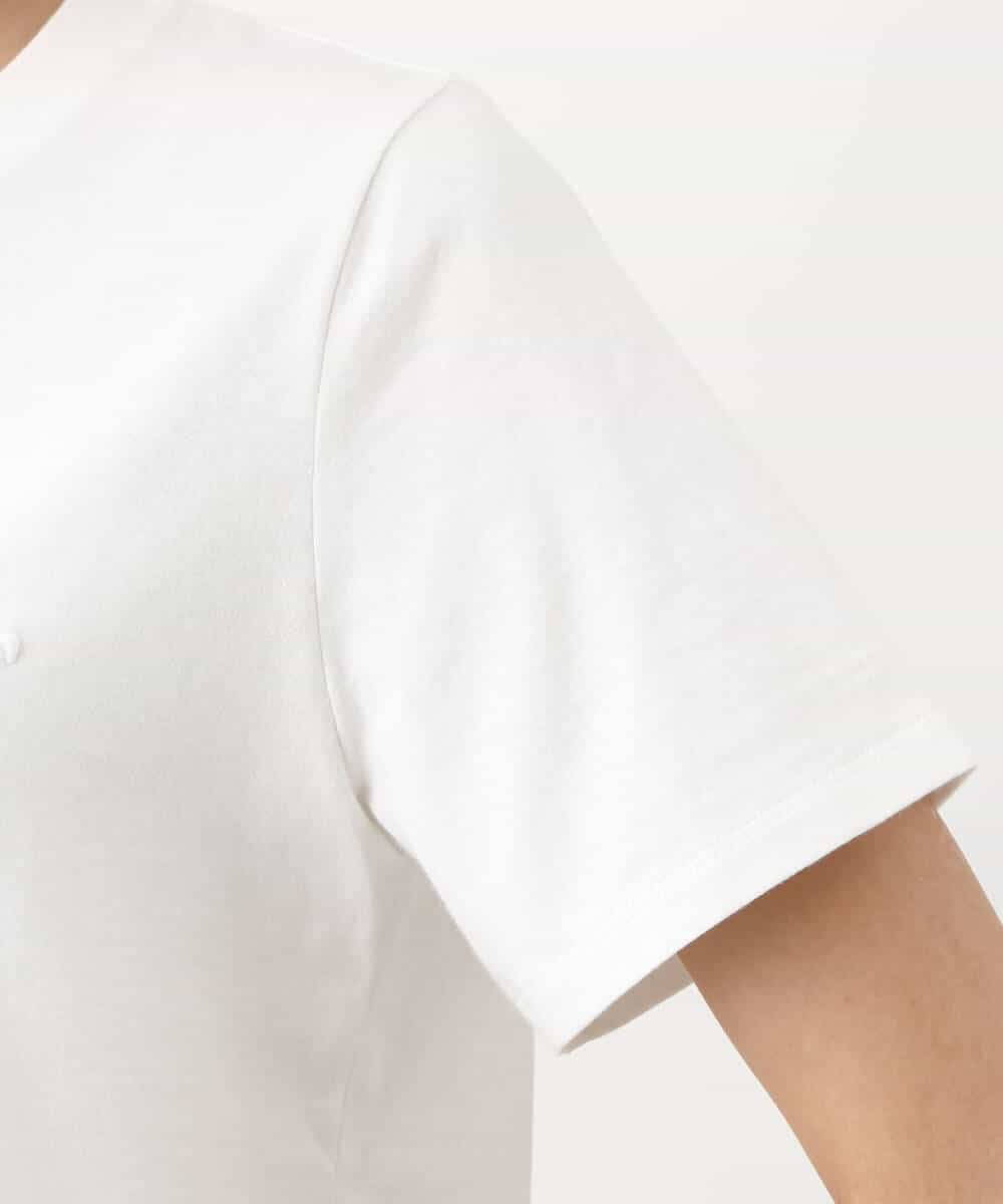 FOKGV61075 MK MICHEL KLEIN(MK ミッシェルクラン) [シンプル派に]発泡プリントロゴTシャツ/接触冷感/洗える ホワイト