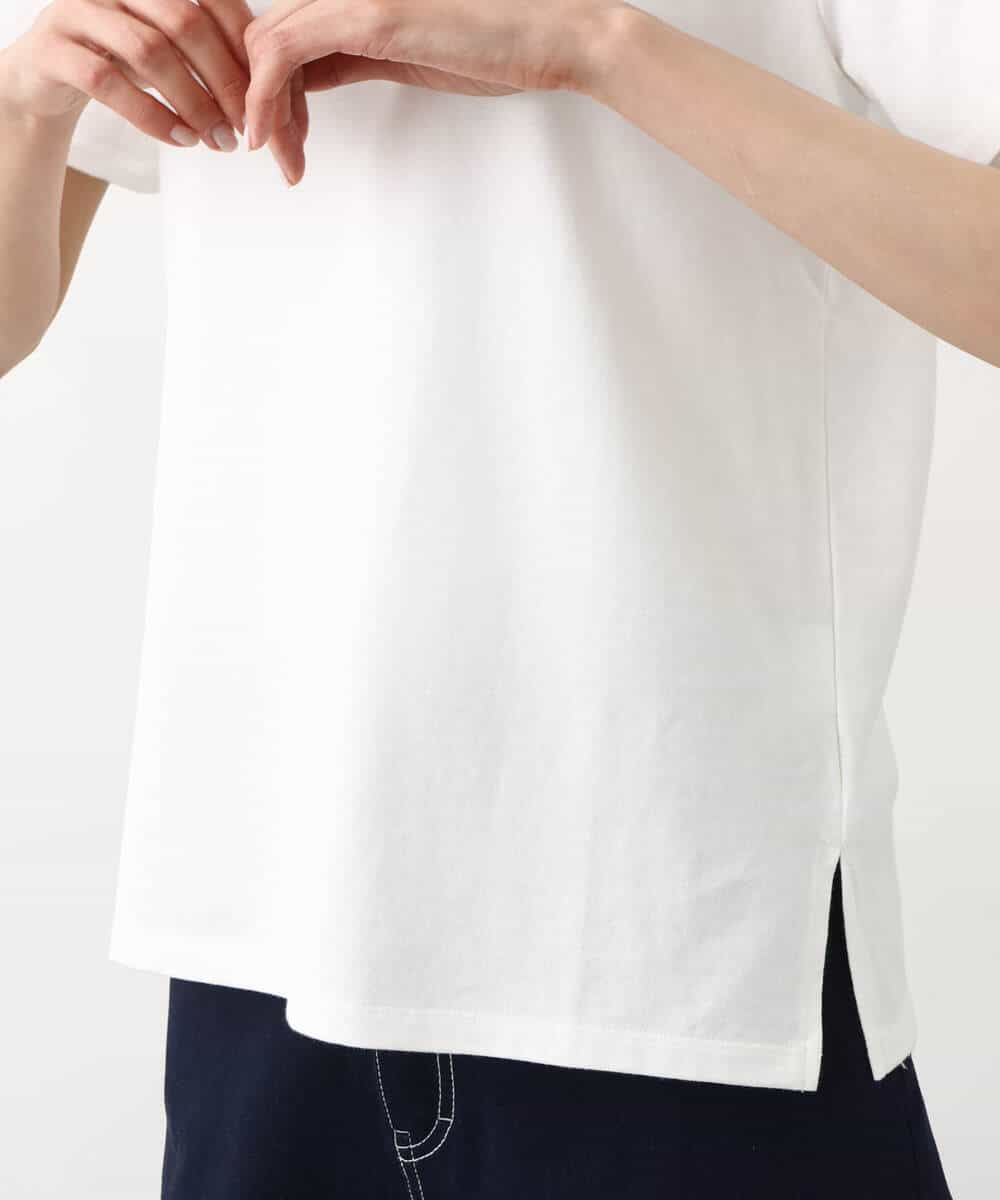 FOKGV61075 MK MICHEL KLEIN(MK ミッシェルクラン) [シンプル派に]発泡プリントロゴTシャツ/接触冷感/洗える ホワイト