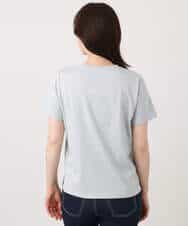 FOKHA60075 MK MICHEL KLEIN(MK ミッシェルクラン) 配色デザインロゴTシャツ/接触冷感/洗える ライトブルー