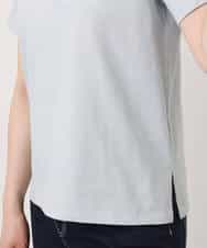 FOKHA60075 MK MICHEL KLEIN(MK ミッシェルクラン) 配色デザインロゴTシャツ/接触冷感/洗える ライトブルー