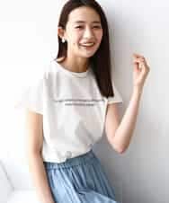 FOKHA61075 MK MICHEL KLEIN(MK ミッシェルクラン) フレンチスリーブロゴTシャツ/接触冷感/洗える ホワイト