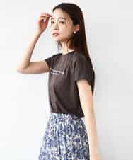 FOKHA61075 MK MICHEL KLEIN(MK ミッシェルクラン) フレンチスリーブロゴTシャツ/接触冷感/洗える ホワイト