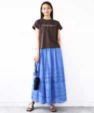 FOKHA61075 MK MICHEL KLEIN(MK ミッシェルクラン) フレンチスリーブロゴTシャツ/接触冷感/洗える ホワイト