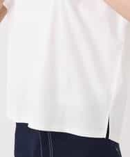 FOKHA61075 MK MICHEL KLEIN(MK ミッシェルクラン) フレンチスリーブロゴTシャツ/接触冷感/洗える ホワイト