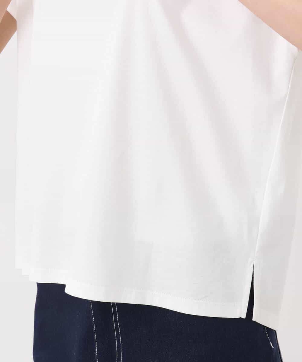 FOKHA61075 MK MICHEL KLEIN(MK ミッシェルクラン) フレンチスリーブロゴTシャツ/接触冷感/洗える ホワイト