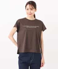 FOKHA61075 MK MICHEL KLEIN(MK ミッシェルクラン) フレンチスリーブロゴTシャツ/接触冷感/洗える ホワイト