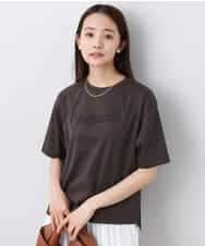 FOKHA62080 MK MICHEL KLEIN(MK ミッシェルクラン) リラックスシルエット ロゴTシャツ/接触冷感/洗える ブラウン