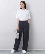 FOKHA62080 MK MICHEL KLEIN(MK ミッシェルクラン) リラックスシルエット ロゴTシャツ/接触冷感/洗える ホワイト