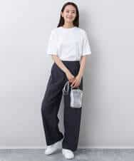 FOKHA62080 MK MICHEL KLEIN(MK ミッシェルクラン) リラックスシルエット ロゴTシャツ/接触冷感/洗える ホワイト