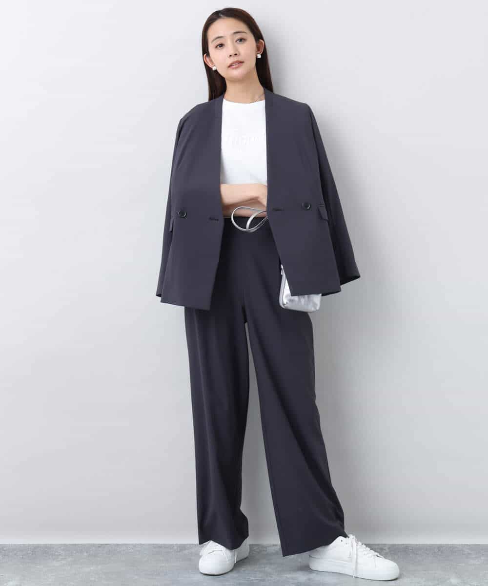FOKHA62080 MK MICHEL KLEIN(MK ミッシェルクラン) リラックスシルエット ロゴTシャツ/接触冷感/洗える ホワイト