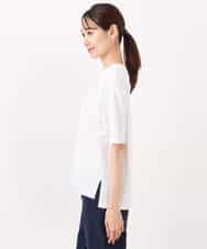 FOKHA62080 MK MICHEL KLEIN(MK ミッシェルクラン) リラックスシルエット ロゴTシャツ/接触冷感/洗える ホワイト