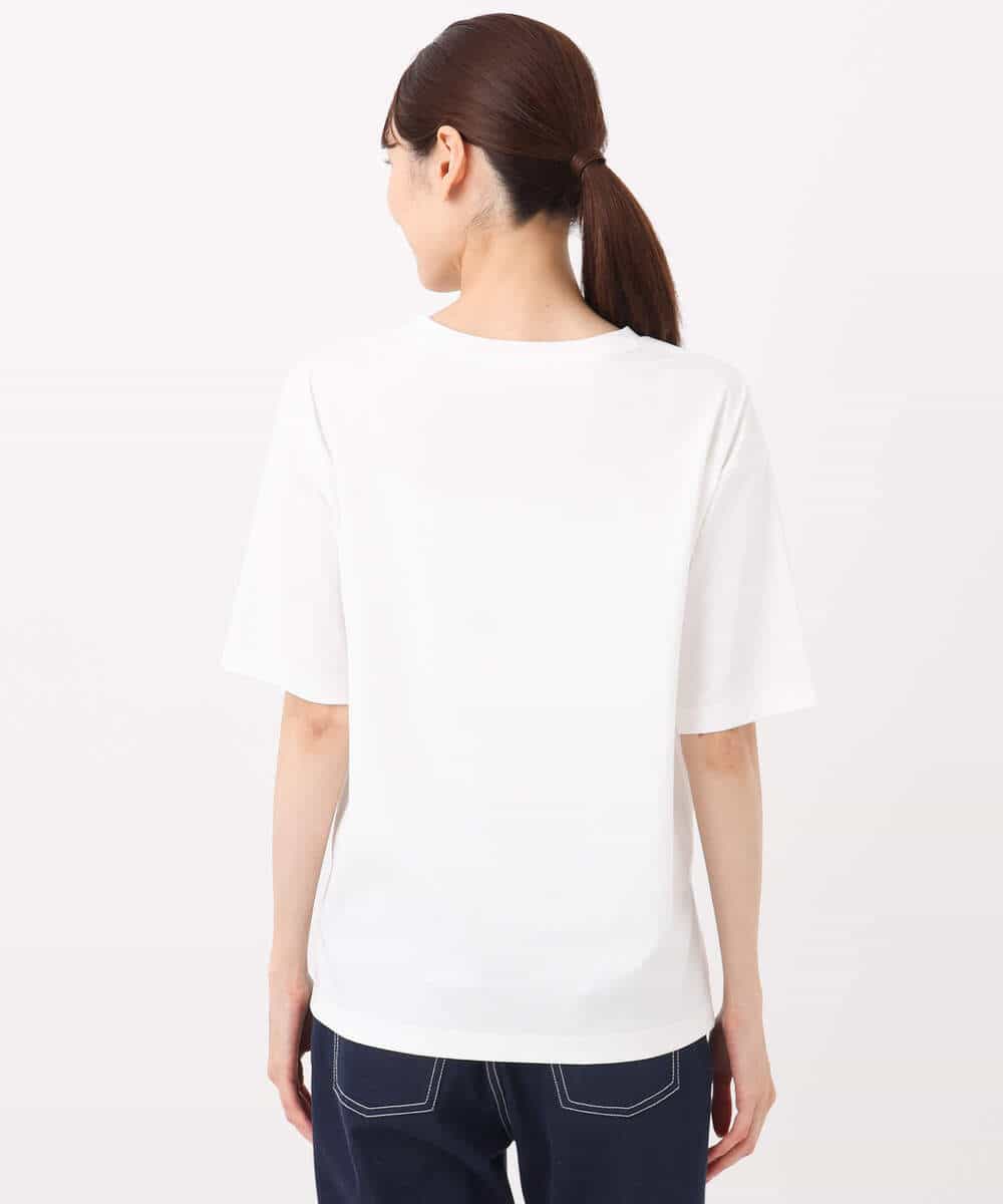 FOKHA62080 MK MICHEL KLEIN(MK ミッシェルクラン) リラックスシルエット ロゴTシャツ/接触冷感/洗える ホワイト