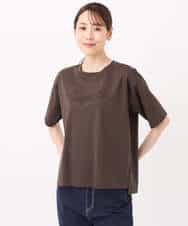 FOKHA62080 MK MICHEL KLEIN(MK ミッシェルクラン) リラックスシルエット ロゴTシャツ/接触冷感/洗える ホワイト