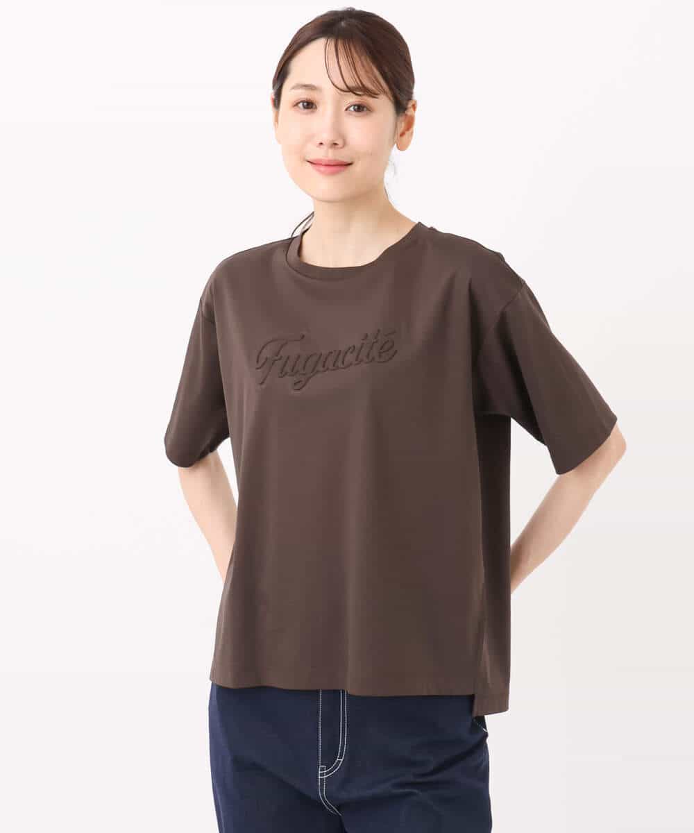 FOKHA62080 MK MICHEL KLEIN(MK ミッシェルクラン) リラックスシルエット ロゴTシャツ/接触冷感/洗える ホワイト