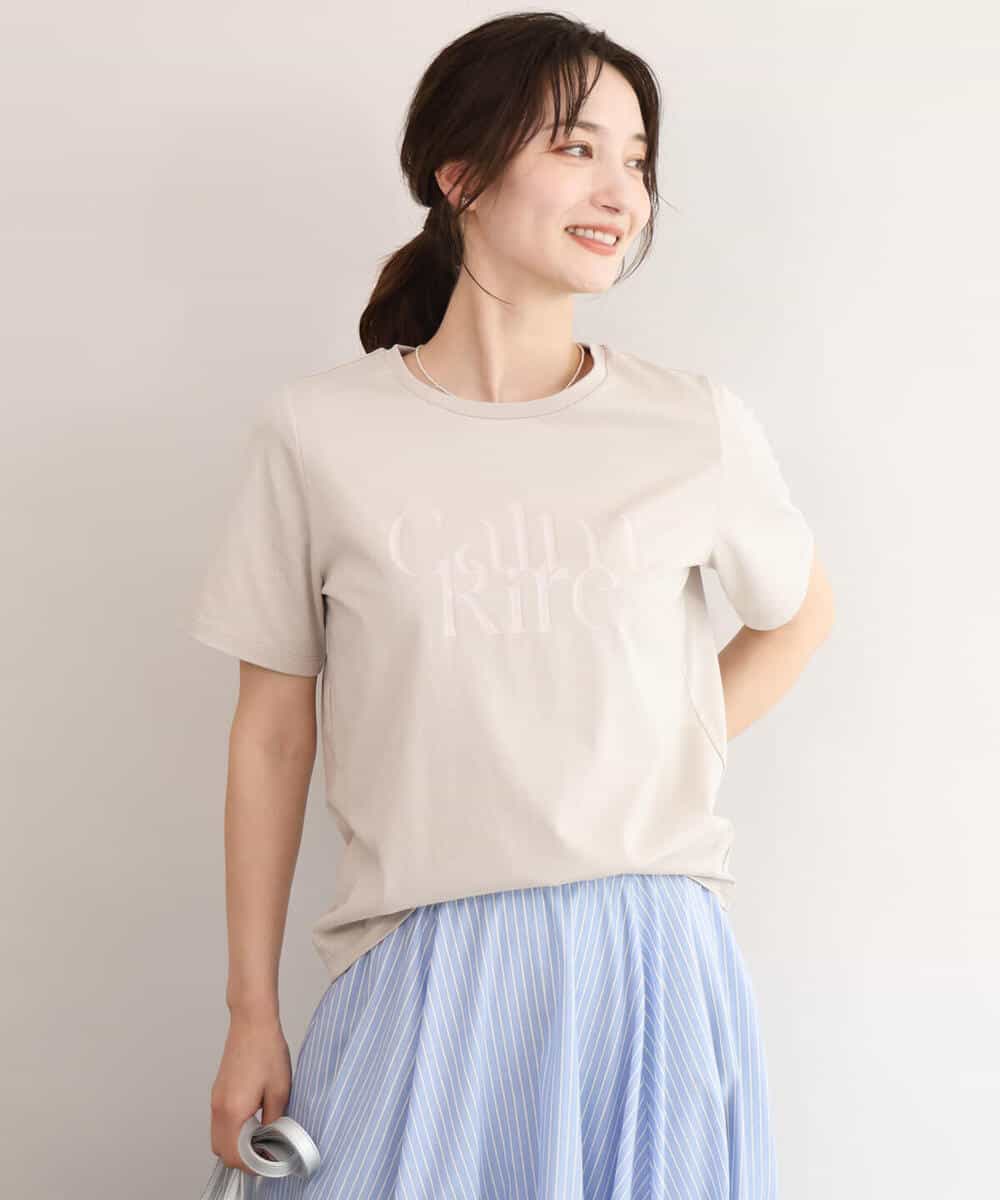 FOKID71085 MK MICHEL KLEIN(MK ミッシェルクラン) [接触冷感/洗える]コットンロゴTシャツ ホワイト