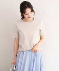 FOKID71085 MK MICHEL KLEIN(MK ミッシェルクラン) [接触冷感/洗える]コットンロゴTシャツ ホワイト