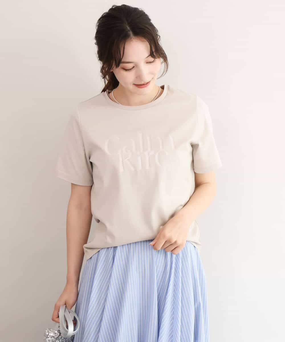 FOKID71085 MK MICHEL KLEIN(MK ミッシェルクラン) [接触冷感/洗える]コットンロゴTシャツ ホワイト