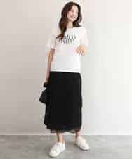 FOKID71085 MK MICHEL KLEIN(MK ミッシェルクラン) [接触冷感/洗える]コットンロゴTシャツ ホワイト