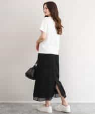 FOKID71085 MK MICHEL KLEIN(MK ミッシェルクラン) [接触冷感/洗える]コットンロゴTシャツ ホワイト