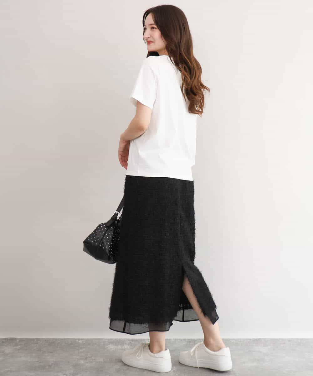 FOKID71085 MK MICHEL KLEIN(MK ミッシェルクラン) [接触冷感/洗える]コットンロゴTシャツ ホワイト