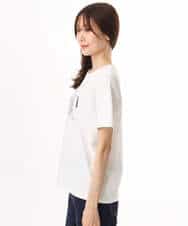 FOKID71085 MK MICHEL KLEIN(MK ミッシェルクラン) [接触冷感/洗える]コットンロゴTシャツ ホワイト
